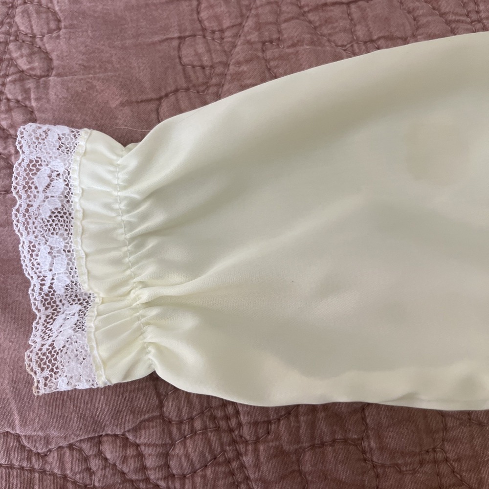 Vtg 1976 BABY DIOR Pastel Yellow Christening Baptism Gown Made In USA 0-3 Months - Picture 4 of 12